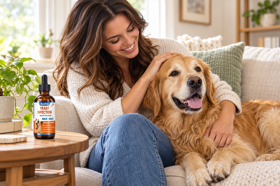 A pet parent enjoying time with her dog