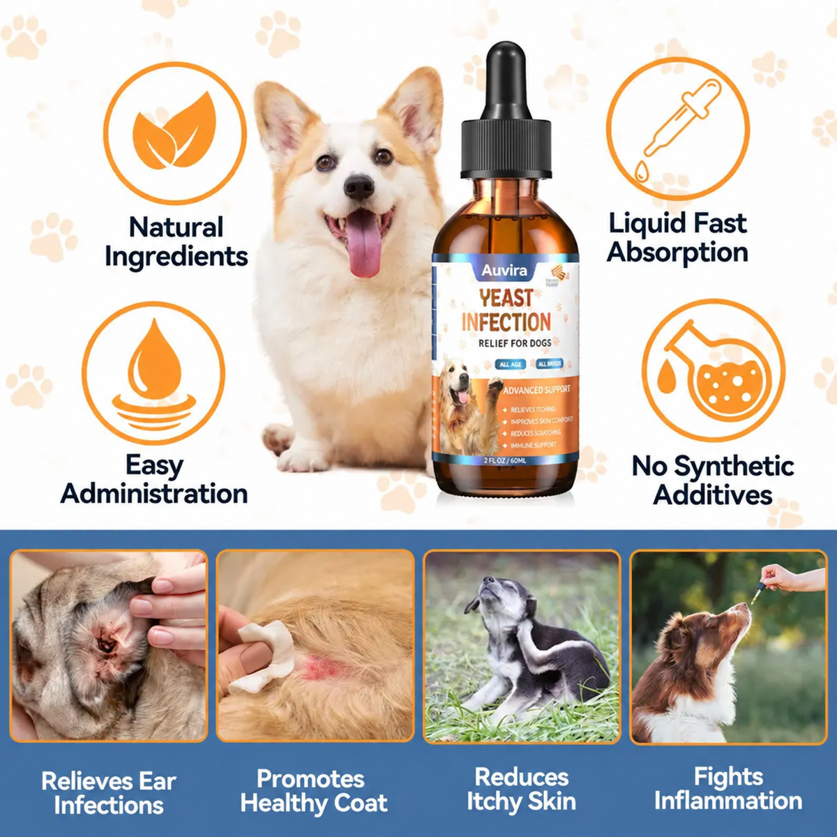 Auvira Gentle Dog Ear & Skin Relief Liquid Drops