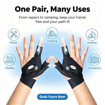 LED finger flashlight gloves — product image 10