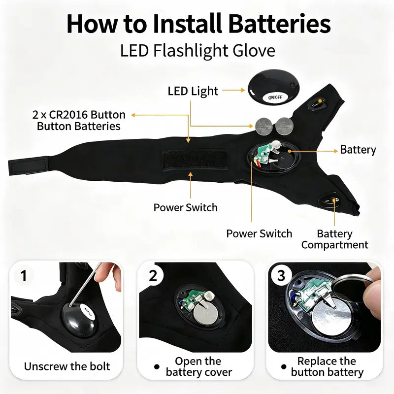 LED finger flashlight gloves — product image 5